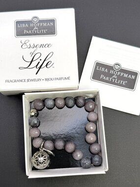 Lisa Hoffman PartyLite Grey Stone Fragrance Bracelet Sphere Charm P81973